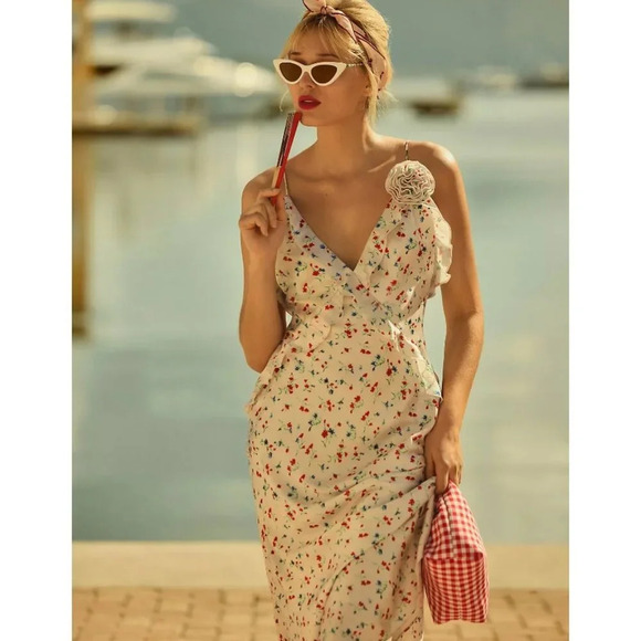 Bardot  Olea Sleeveless Ruffle Midi Dress Bardot 10 - Picture 1 of 4